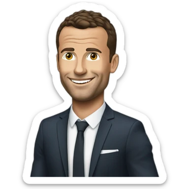 Macron qui embrasse Ronaldo sticker