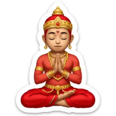 Hanuman ji seated and praying with close eyes sticker
