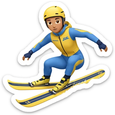 Jek ski  blue yellow, bad ass jumping waves sticker