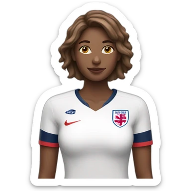 woman with england football shirt sticker
