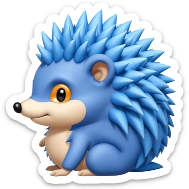 A blue hedgehog with 6 spines  sticker