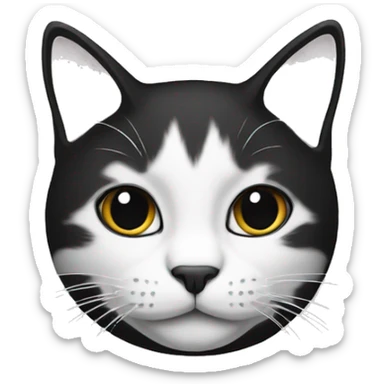 Cat blak and white sticker