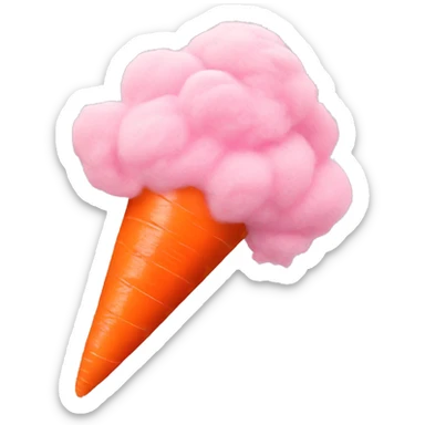 a cotton candy eating carrot sticker
