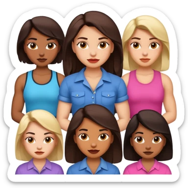 macho girl, different ones, different faces sticker