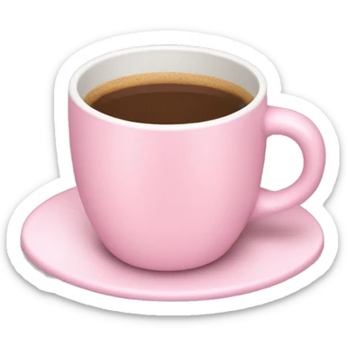 Pastel pink coffee cup sticker