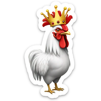 crestless rooster with a king's crown sticker