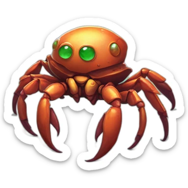 alien crab creature scifi roguelike rpg style inspired by slay thee spire monster desing for in-game use sticker