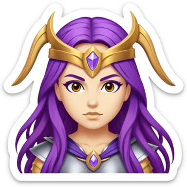 Valkyrie with apple gold skintone and purple ha sticker