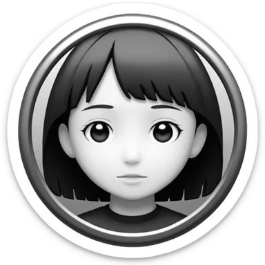 lain inspired monochrome latest follower badge sticker