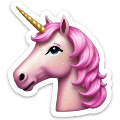 smile-unicorn-pink-glitter sticker
