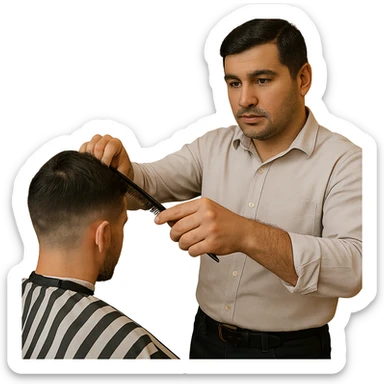 Now all that's left is the barber, take out the rest. sticker