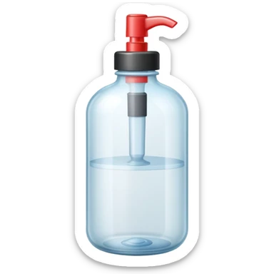 empty beauty product bottle icon, such as a pump bottle or tube, with no contents sticker
