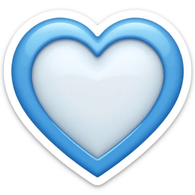 white heart with a blue outline sticker