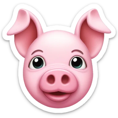 Pink pig with rabbit ears  sticker
