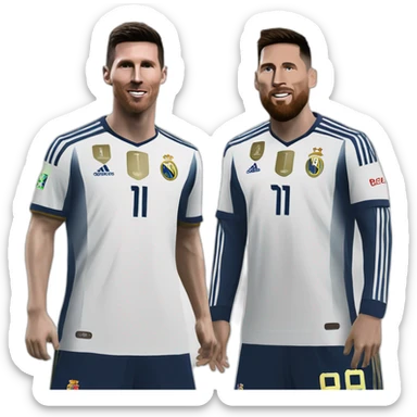 Ronaldo et messi soulèvent la ligue des champions  sticker