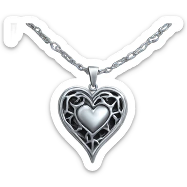 silver gothic heart necklace sticker