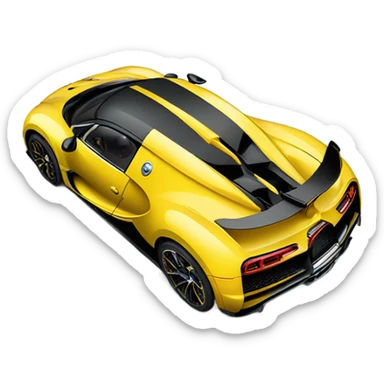 Yellow and black Bugatti sticker
