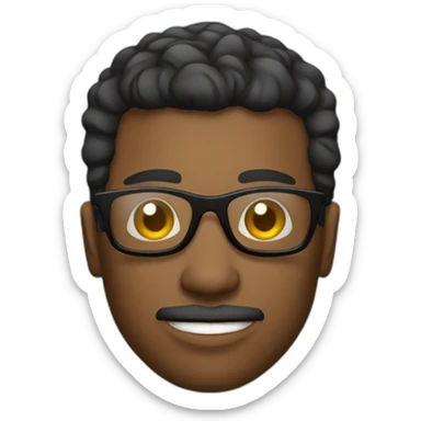 black latin men with faded short hair using sunglasses sticker