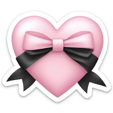 a light pink heart in a black bow sticker