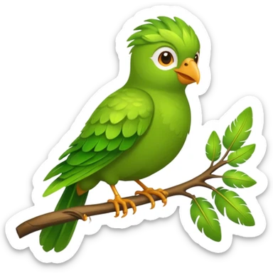 duolingo bird on the branch of tree sticker