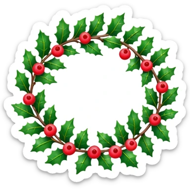 christmas wreath border with space inside sticker
