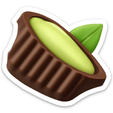 A bar of Dubai chocolate filled with Green pistachio cream sticker