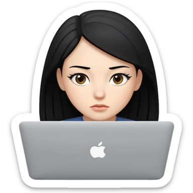 macbook black hair beauty  sticker