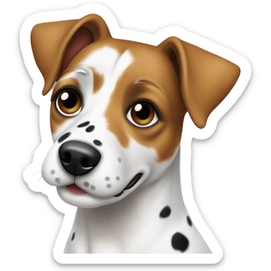 A small Jack Russell Dalmatian dog sticker