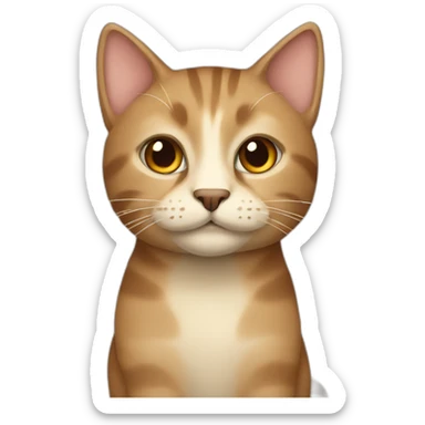 brown and beige cat sticker