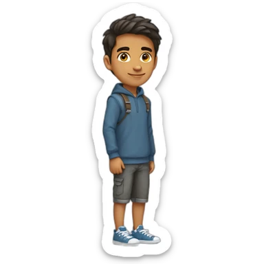 a guy in sholder length hairs indian mix bahraini age 17 sticker