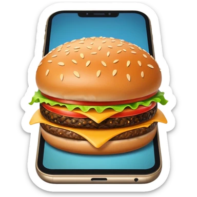 picture of a hamburguer in a phone sticker