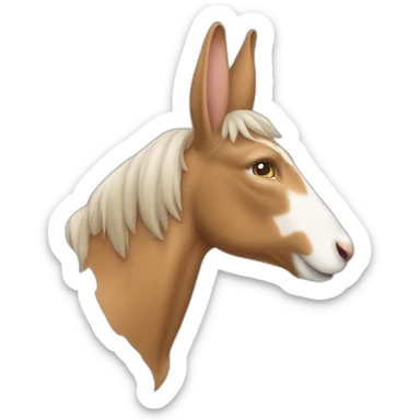 Un lapin qui fait du cheval avec un bout de boits sticker