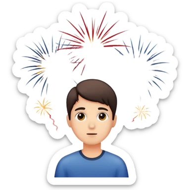 person watching fireworks sticker