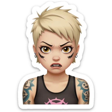 Skater punk girl mugshot sticker