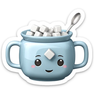 sugar bowl with sugar cubes sticker