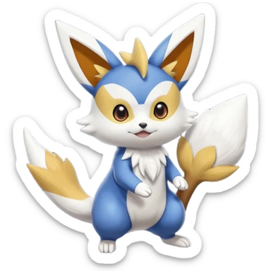 Victini-Meowstic-Buizel-Raichu-Zangoose-Fakémon-hybrid-creature (full body)  sticker