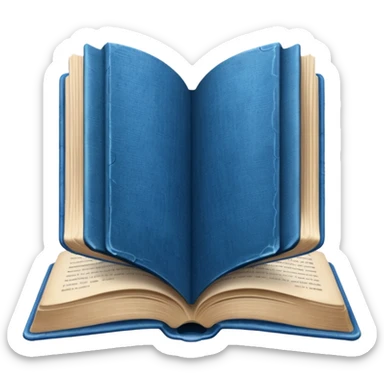 Opened book blue sticker