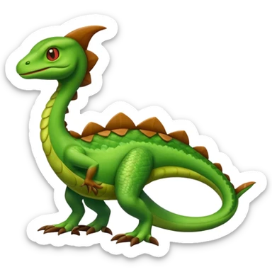 Axew-Grovyle-hybrid-Fakémon-creature (full body) sticker