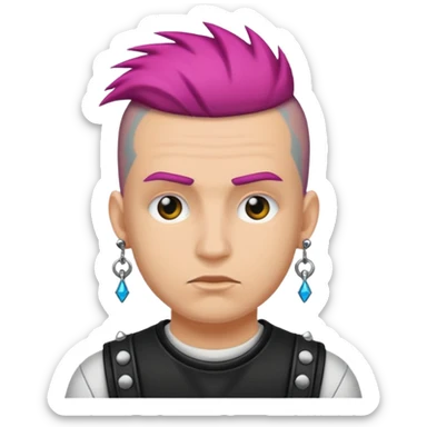 punk man wearing earrings sticker