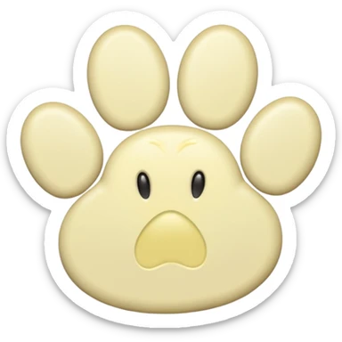 a pale pastel yellow pawprint sticker