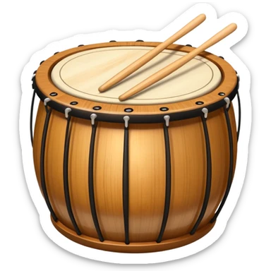 tabla with drumsticks, apple style emoji sticker