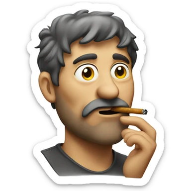 Short fat scruffy man smoking  sticker