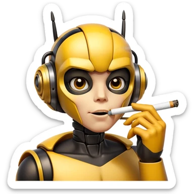 Bumblebee smoking a cigarette  sticker
