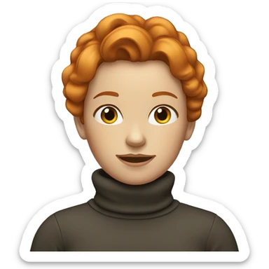 ginger woman in turtleneck sticker
