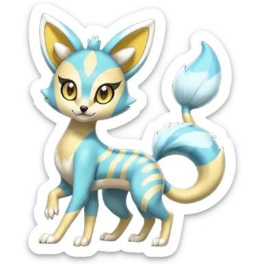 Genet-Meloetta-Zeraora-Primagen-fusion-creature  sticker
