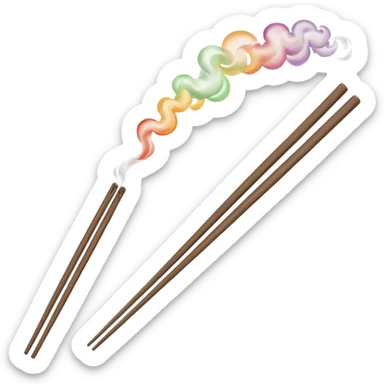 The chopsticks 🥢 emoji with smoke of a cigarette 🚬 to look like a incense stick  sticker