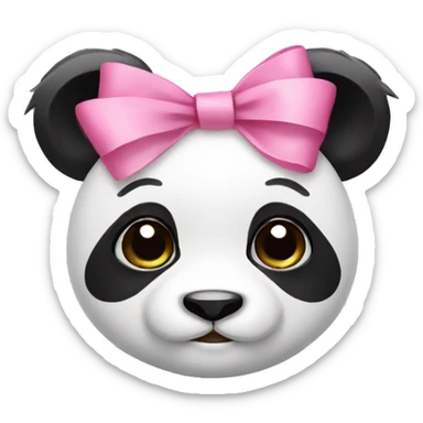 panda with pink bow sticker