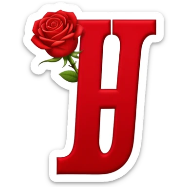 Roses alphabet letter i sticker