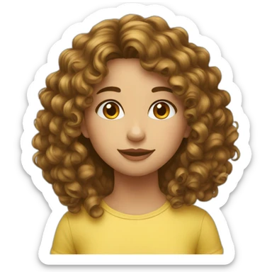 Fille au cheveux bouclés long sticker