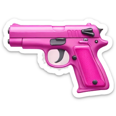 Shiny pink gun sticker